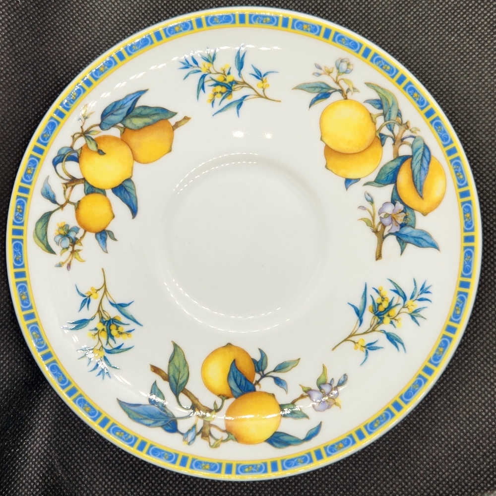 Vintage Wedgwood Citrons Soup Breakfast Bone China Saucer Plate NWT Aprx 6" diam